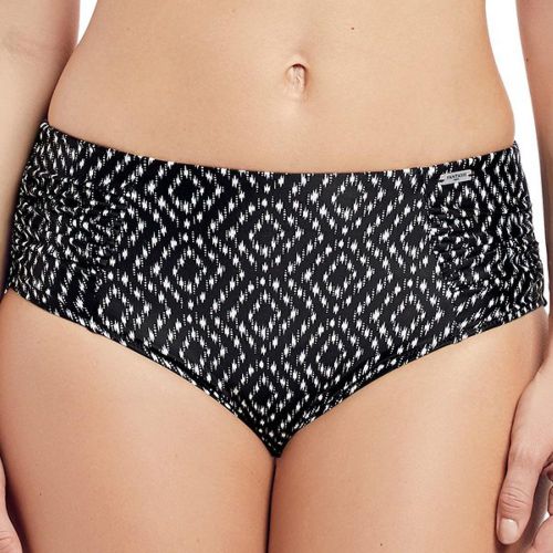 Slip de Bain taille haute côté plissés Imprimé - Noir - Fantasie Bain - Modalova
