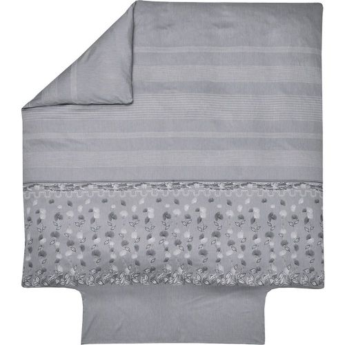 Housse de couette satin jacquard KYOTO Graphite - Blanc des Vosges - Modalova