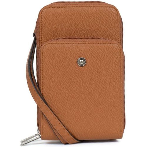 Pochette téléphone avec porte-cartes Stop RFID Cuir AVA Caramel en toile Noor - Hexagona - Modalova