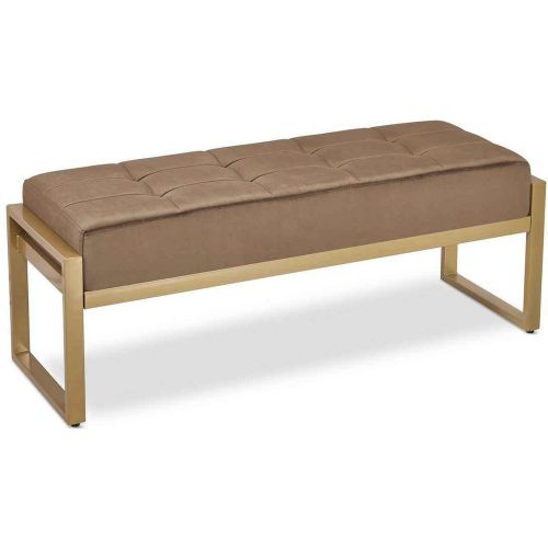 Banquette EDISON Velours Camel Pieds Or - 3S. x Home - Modalova