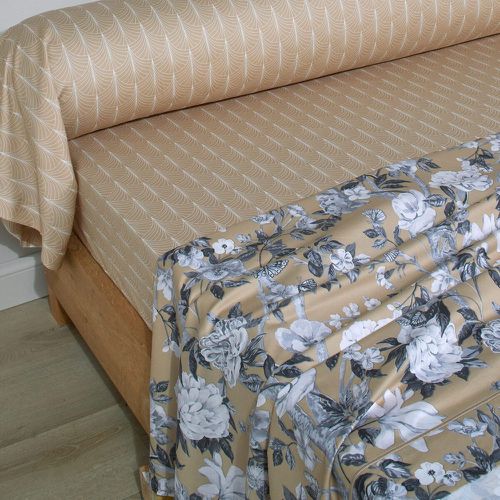 Drap plat satin IMPERIAL Chanvre - Blanc des Vosges - Modalova