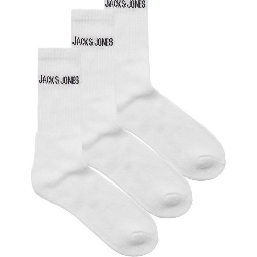 Lot de 3 chaussettes de sport en coton recyclé blanc Greg - jack & jones - Modalova