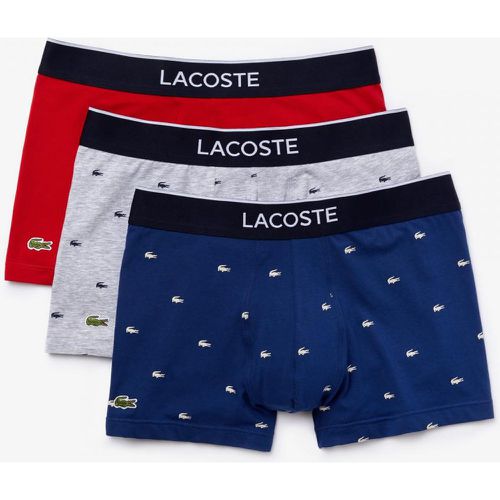 Lot de 3 boxers logotes ceinture elastique - Rouge / Gris / - Lacoste Underwear - Modalova
