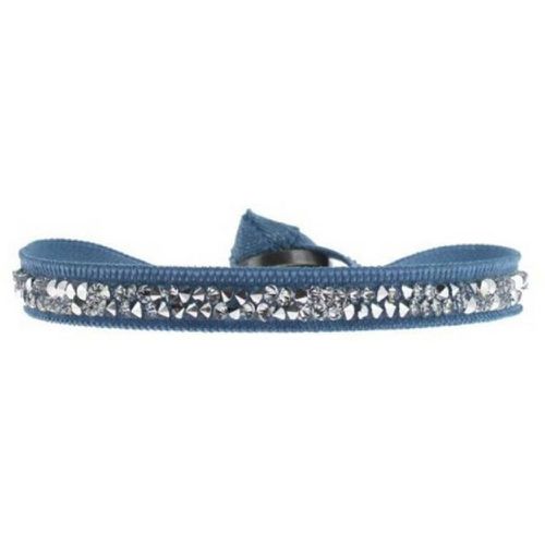Bracelet A24965 - Bracelet Tissu Bleu Cristaux Swarovski - Les Interchangeables - Modalova