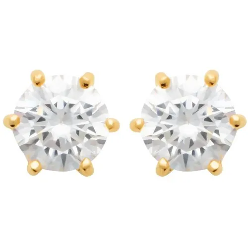 Boucles oreilles plaqué or oxyde zirconium 7mm Y0YZ536WZ - Maison de la Bijouterie - Modalova