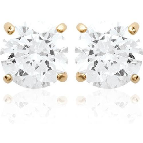 Boucles oreilles puces plaqué or oxyde de zirconium 5 mm Y5055Z05 - Maison de la Bijouterie - Modalova