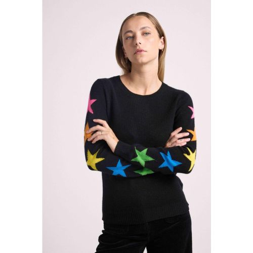 Pull col rond etoiles multicolores STELLA en cachemire - Maison Héritage - Modalova