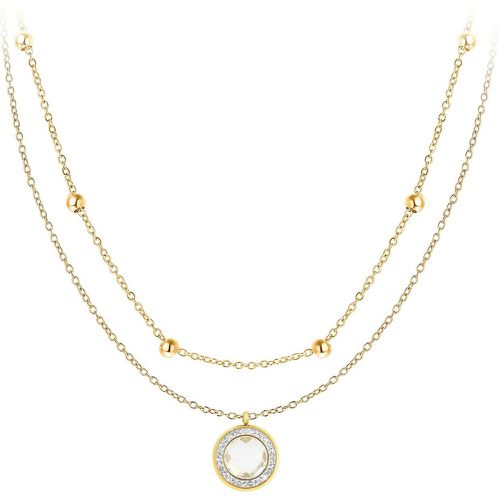 Collier So Charm - B2126-BLANC+B2370-DORE - Collier Mode - So Charm Bijoux - Modalova