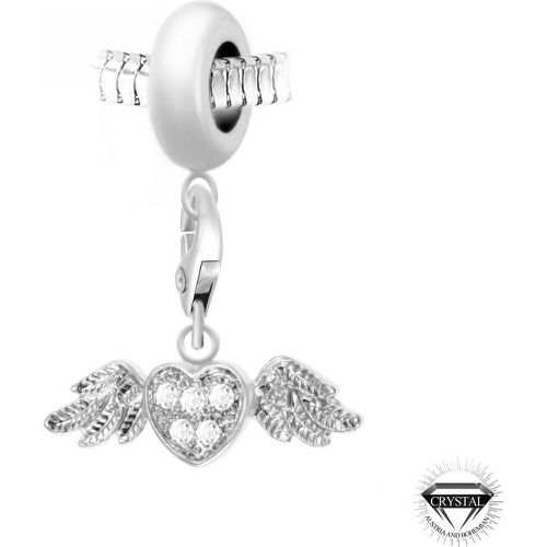 Charm perle Coeur ailé orné de cristaux Swarovski par SC Crystal Paris® - So Charm Bijoux - Modalova