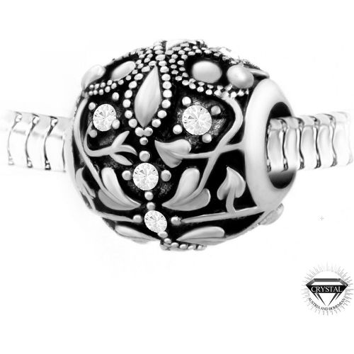 Charm perle ornemental orné de cristaux et acier par SC Crystal - So Charm Bijoux - Modalova