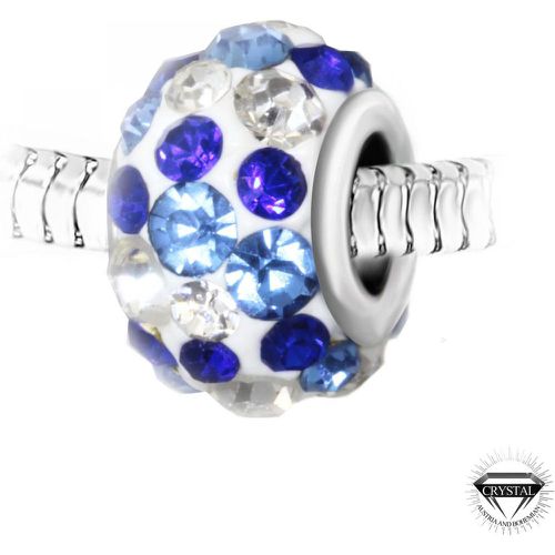 Charm perle pavé de cristaux et blancs et acier par SC Crystal - So Charm Bijoux - Modalova