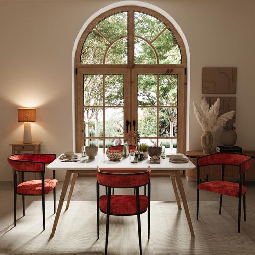 Chaise de salle à manger design avec dossier arrondi en velours AURORE - POTIRON PARIS - Modalova