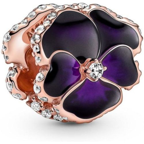 Charm Moments fleur violette & strass - Rose gold - Pandora - Modalova