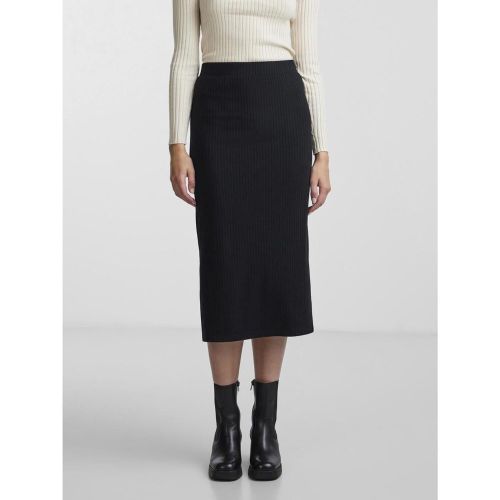 Jupe midi en maille noir Dot - Pieces - Modalova