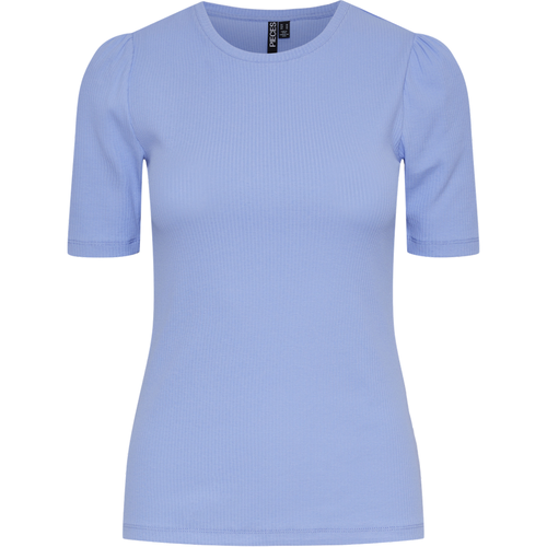 T-shirt slim fit manches courtes en coton Uma - Pieces - Modalova