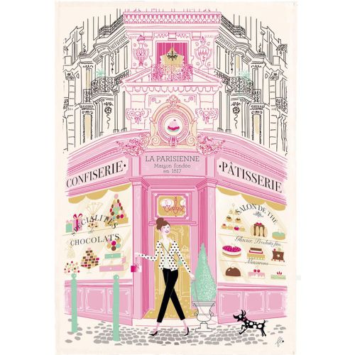 Torchon Imprimé Façade patisserie Ecru 48 x 72 - Winkler - Modalova