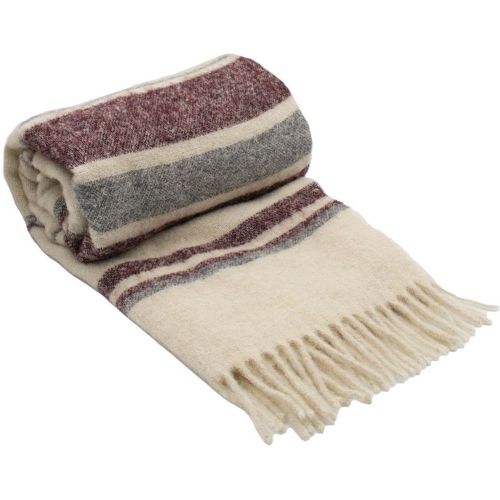 Plaid melange Alpaga & Mohair Bayadère LUZ - LIE DE VIN - Toison d?or - Modalova