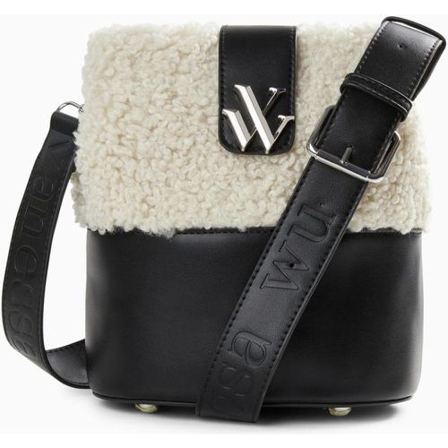 Sac seau en faux shearling noir - Vanessa Wu - Modalova