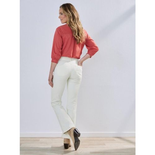 Pantalon amincissant à taille haute en coton - Venca - Modalova