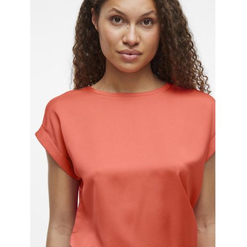 Blouse manches courtes en satin Ellette Ruth - Vila - Modalova