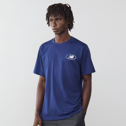 Tee Shirt Oval Logo Marine/blanc - New Balance - Modalova