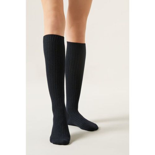 Chaussettes hautes côtelées en laine avec cachemire Taille TAILLE UNIQUE - Calzedonia - Modalova