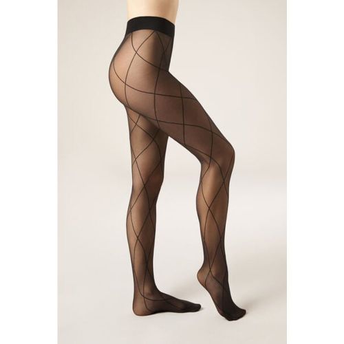 Collant voile à losanges Taille XS/S - Calzedonia - Modalova
