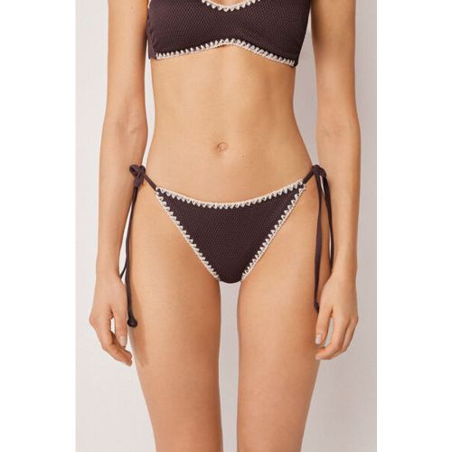 Bas de maillot à lanières Bicolor Embroidery Taille L - Calzedonia - Modalova