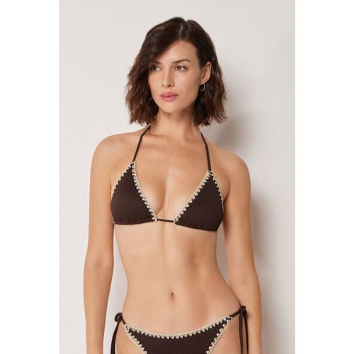 Haut de maillot triangle Bicolor Embroidery Taille XS / 1 - Calzedonia - Modalova