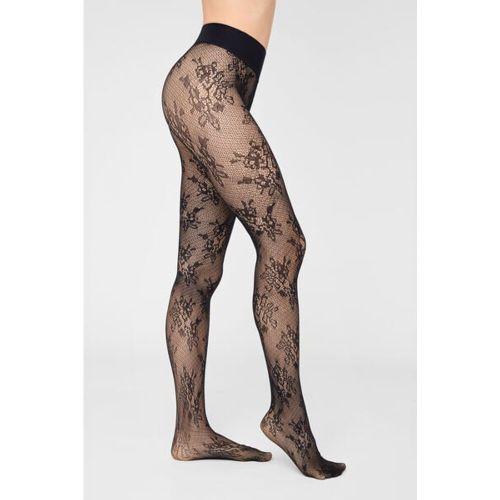 Collants Résille Dentelle Fleurie Taille XS/S - Calzedonia - Modalova