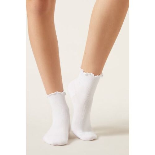 Chaussettes courtes côtelées avec bordure romantique Taille TAILLE UNIQUE - Calzedonia - Modalova
