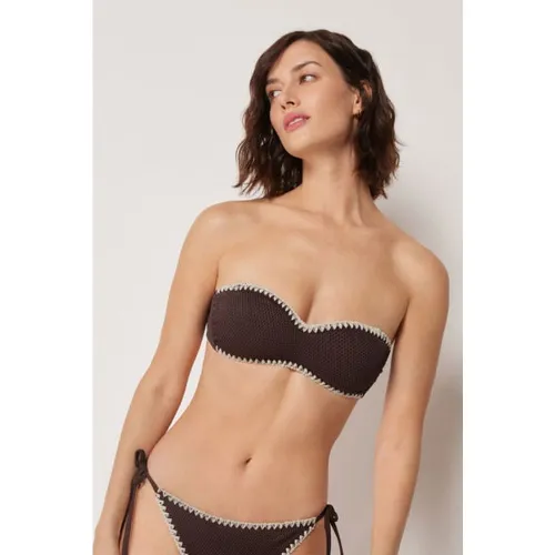Haut de maillot bandeau Bicolor Embroidery Taille S / 2 - Calzedonia - Modalova