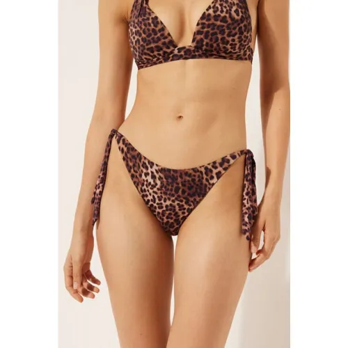 Bas de Maillot à Lanières Brown Animalier Taille S - Calzedonia - Modalova