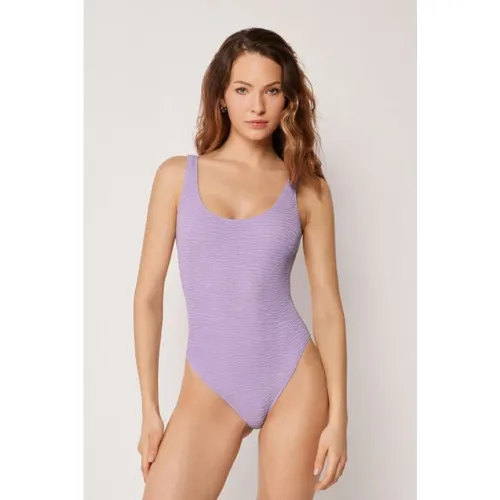 Maillot une pièce échancré Crinkle Waves Taille L - Calzedonia - Modalova