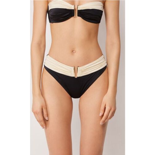 Bas de Maillot de Bain Taille Haute Elegant Bicolore Taille L - Calzedonia - Modalova