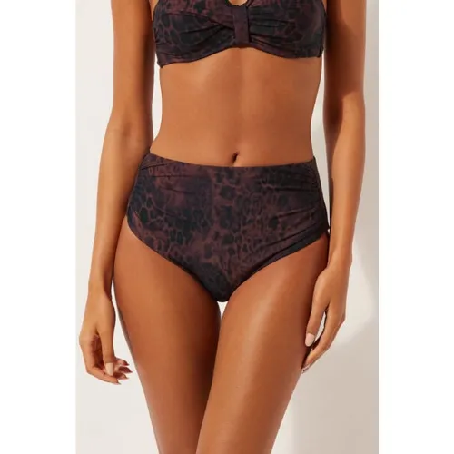 Bas de Bikini Taille Haute Dark Animalier Taille S - Calzedonia - Modalova