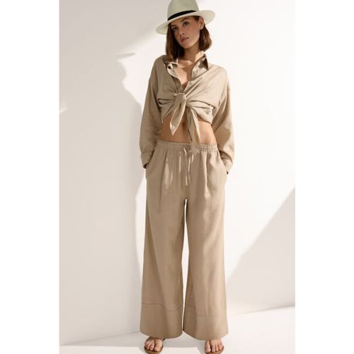 Pantalon Palazzo en Lin et Viscose Taille L - Calzedonia - Modalova