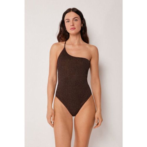 Maillot de bain une pièce à une bretelle Metallic Glow Taille M - Calzedonia - Modalova