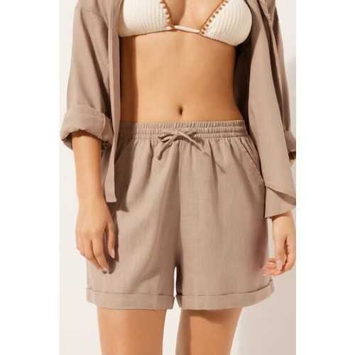 Pantacourt en lin et viscose Taille XS - Calzedonia - Modalova