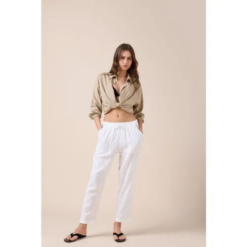 Pantalon en lin et viscose Taille L - Calzedonia - Modalova