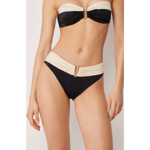 Bas de Maillot de Bain Taille Haute Elegant Bicolore Taille L - Calzedonia - Modalova