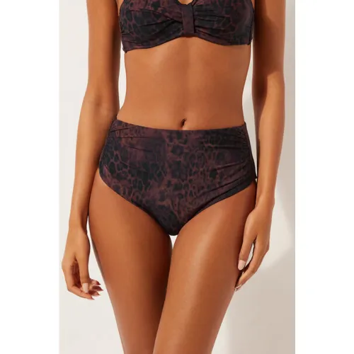 Bas de Bikini Taille Haute Dark Animalier Taille S - Calzedonia - Modalova