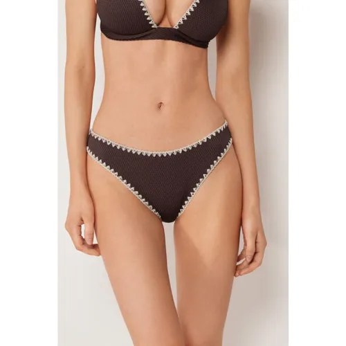 Bas de maillot Bicolor Embroidery Taille L - Calzedonia - Modalova