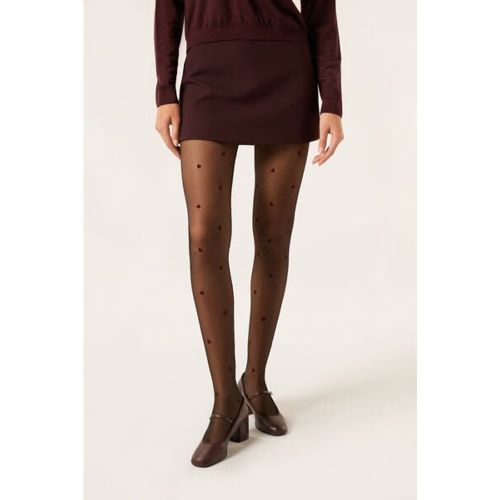 Collant Voile Cœurs Floqués Allover Taille XS/S - Calzedonia - Modalova