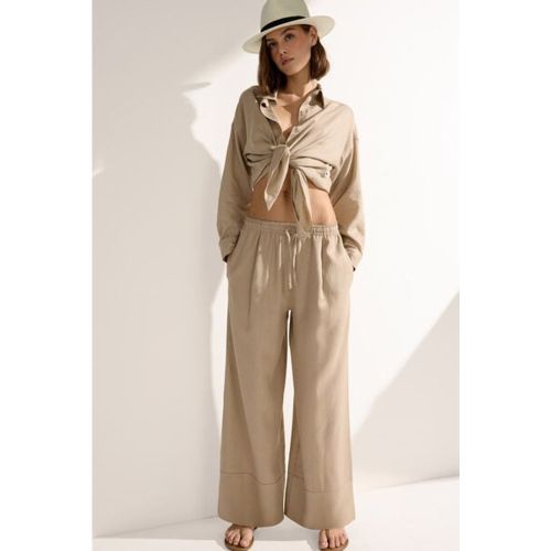 Pantalon Palazzo en Lin et Viscose Taille S - Calzedonia - Modalova