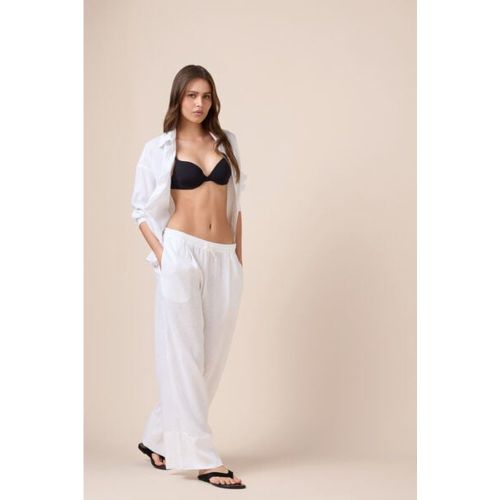 Pantalon Palazzo en Lin et Viscose Taille L - Calzedonia - Modalova