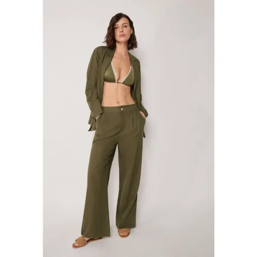 Pantalon avec lin et viscose Taille M - Calzedonia - Modalova