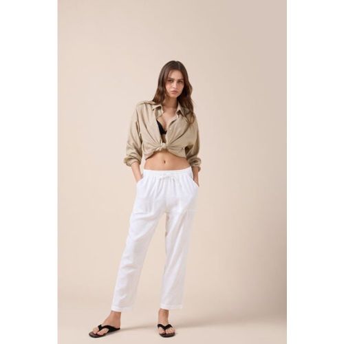 Pantalon en lin et viscose Taille L - Calzedonia - Modalova