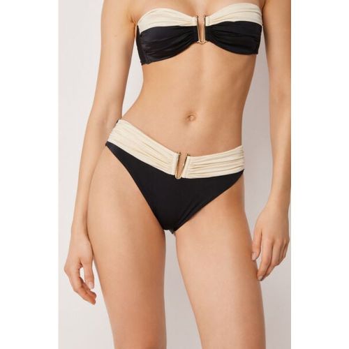 Bas de Maillot de Bain Taille Haute Elegant Bicolore Taille L - Calzedonia - Modalova