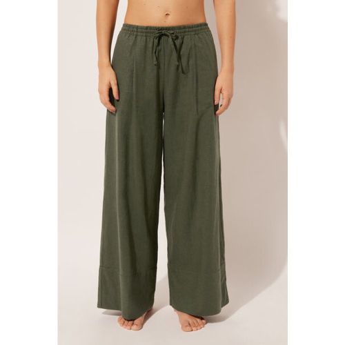 Pantalon palazzo en lin et viscose Taille L - Calzedonia - Modalova